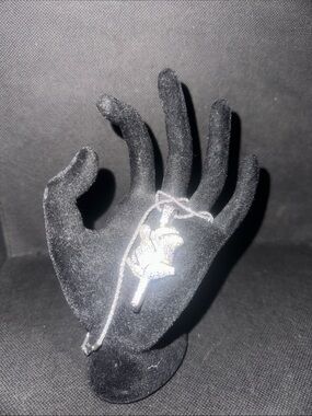 Sterling Silver Rose Pendant Necklace - Silver